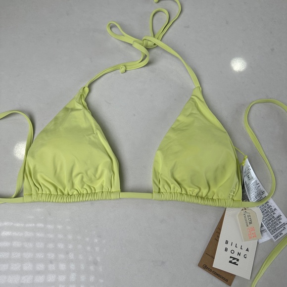 Billabong sol searcher lime green yellow tie bikini vacation summer NWT M & L - Picture 6 of 12